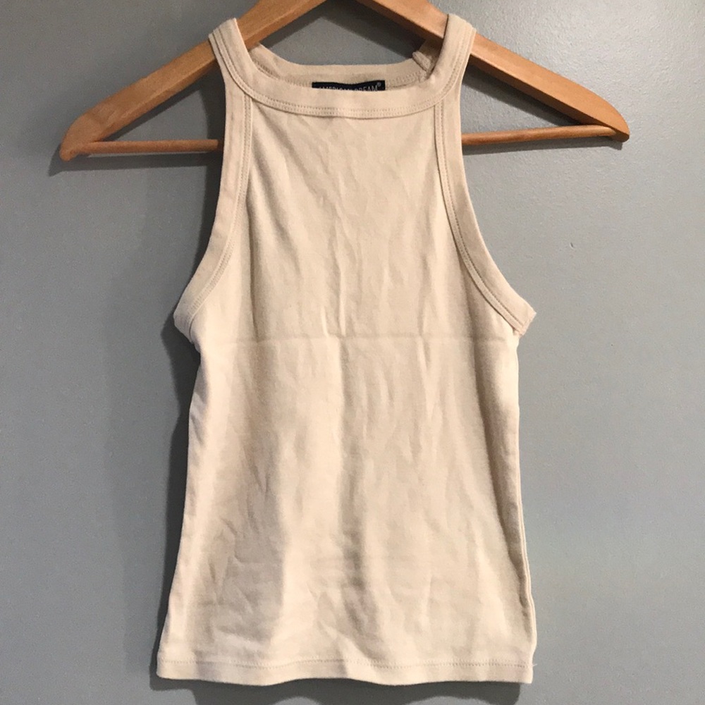 Cream halter tank top